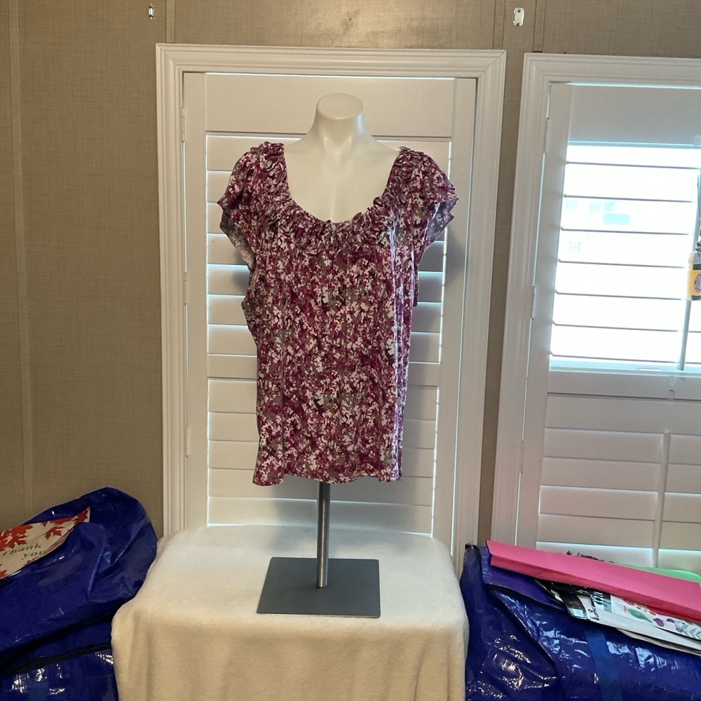 Elle Purple Floral Women's Blouse